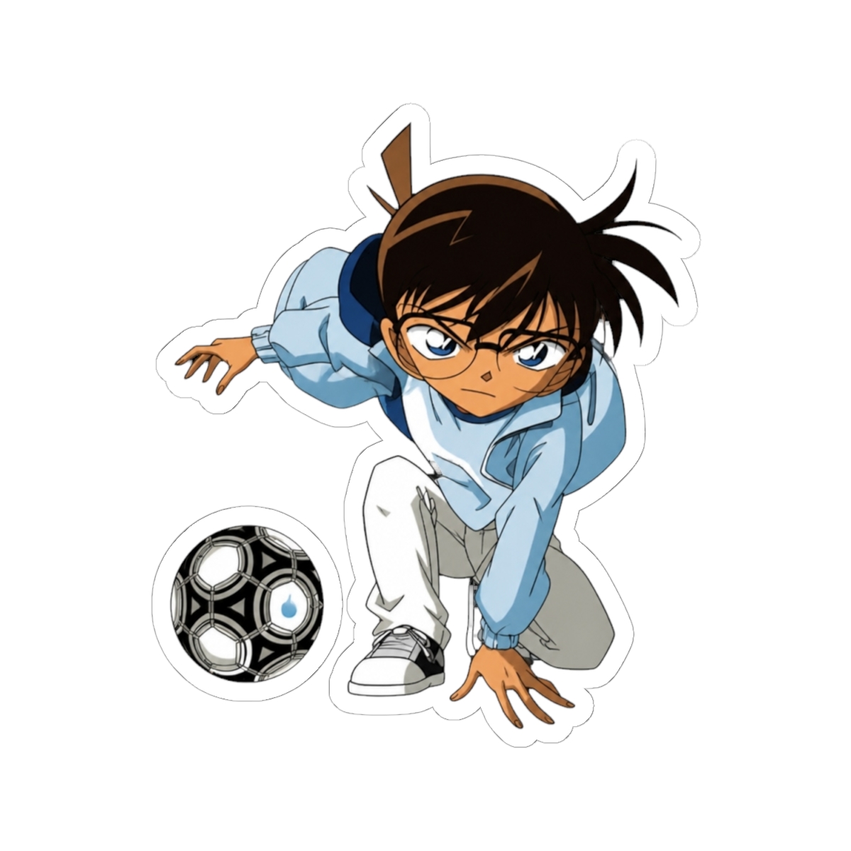 Conan Edogawa Soccer Detective Art Sticker | Detective Conan / Case Closed - alternate angle 1, merchandise