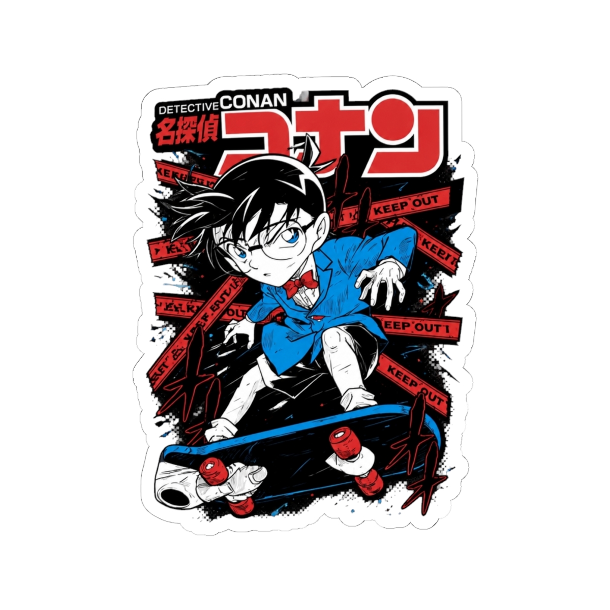 Detective Conan Skateboard Chase Action Art Sticker | Detective Conan / Case Closed