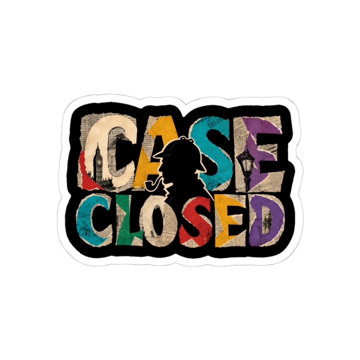 Sherlock Holmes - Colorful Case Closed Collage Sticker | Detective Conan / Case Closed - alternate angle 1, merchandise